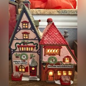 Vintage Department 56 Obbie’s Books & Letrinka Candy Christmas house